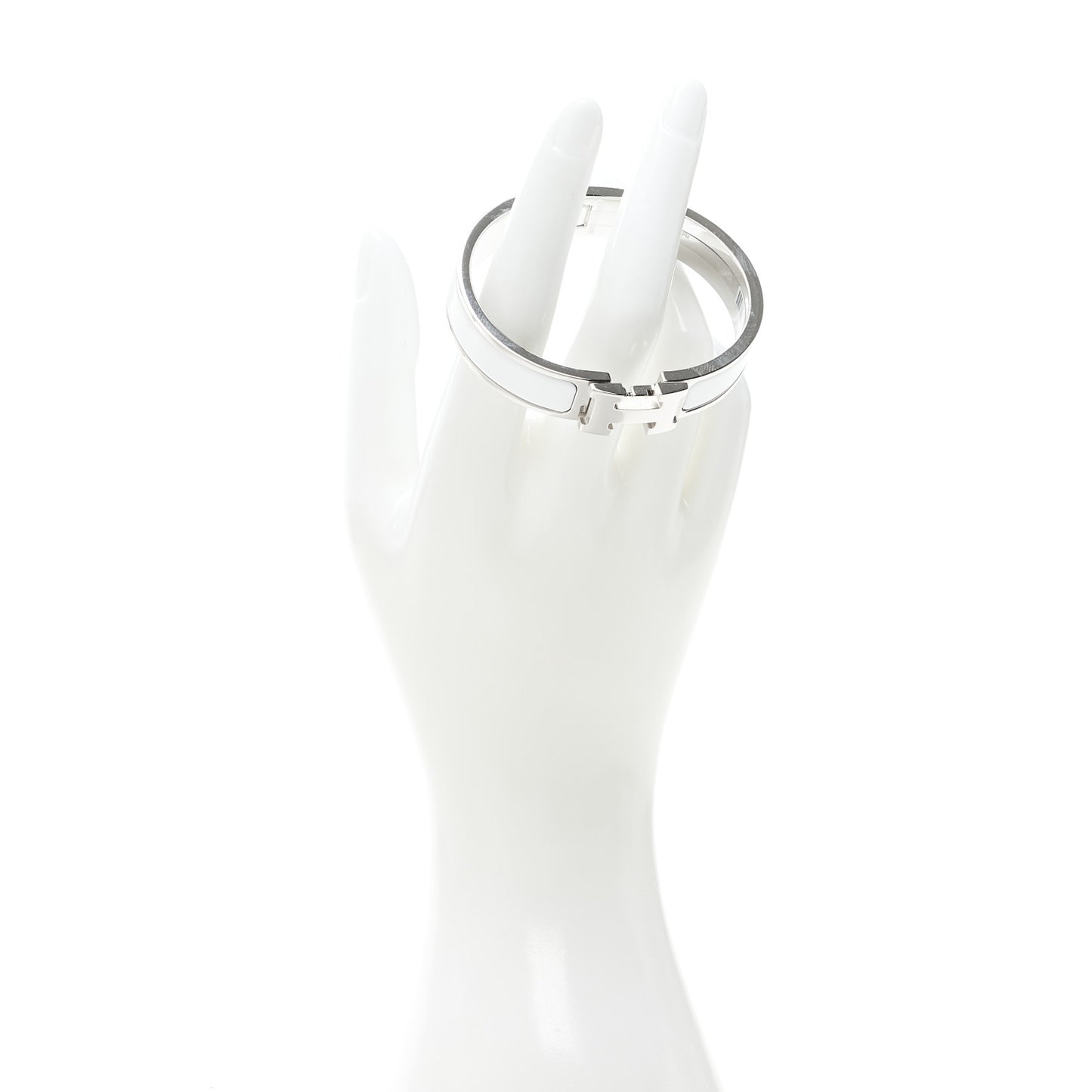 Enamel Narrow Clic Clac H Bracelet PM White