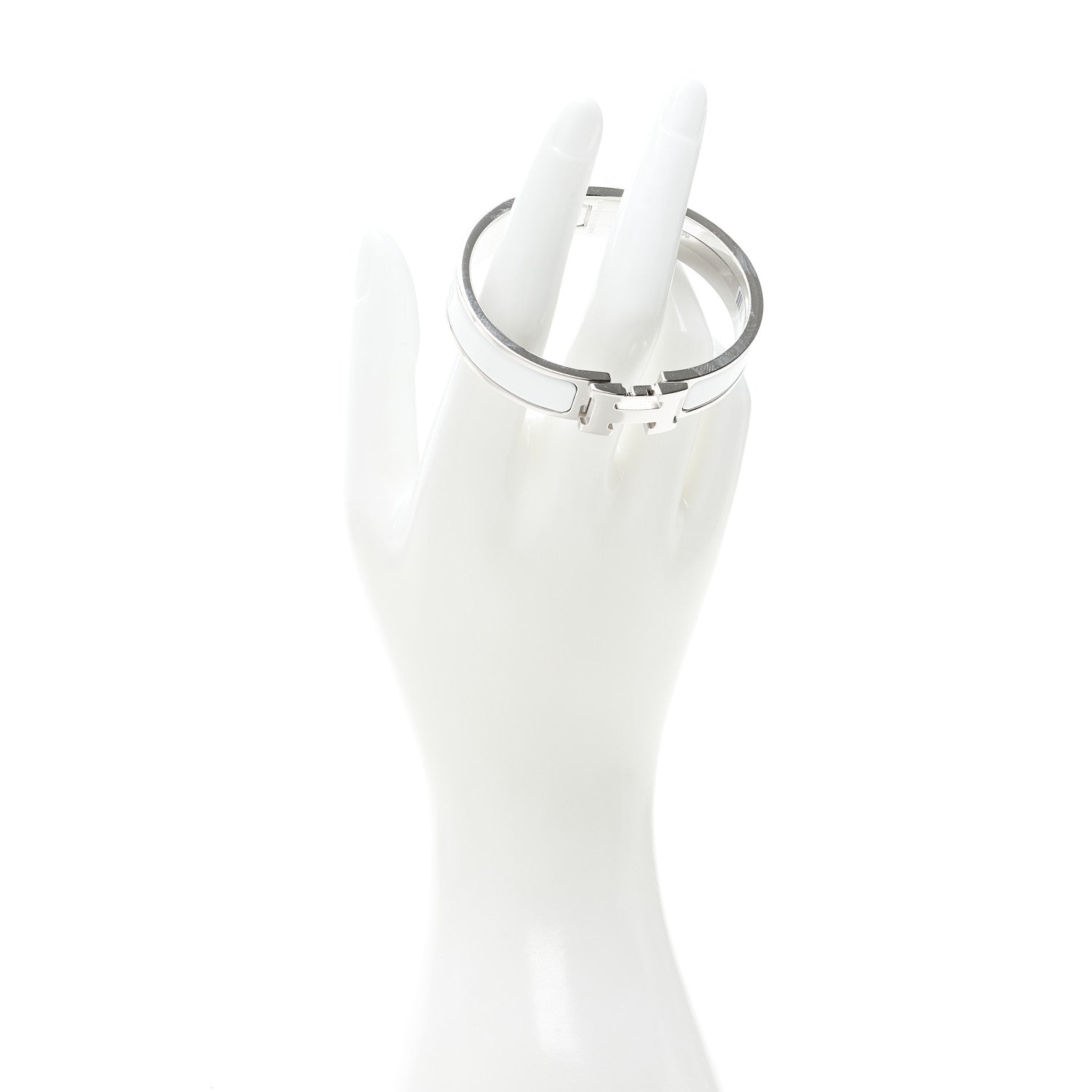 Hermes Enamel Narrow Clic Clac H Bracelet PM White 2 of 5