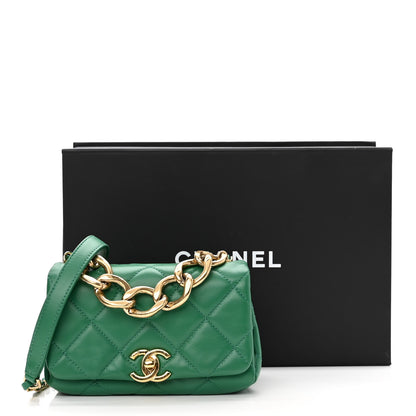Chanel Lambskin Quilted Mini Color Match Flap Green 11 of 11