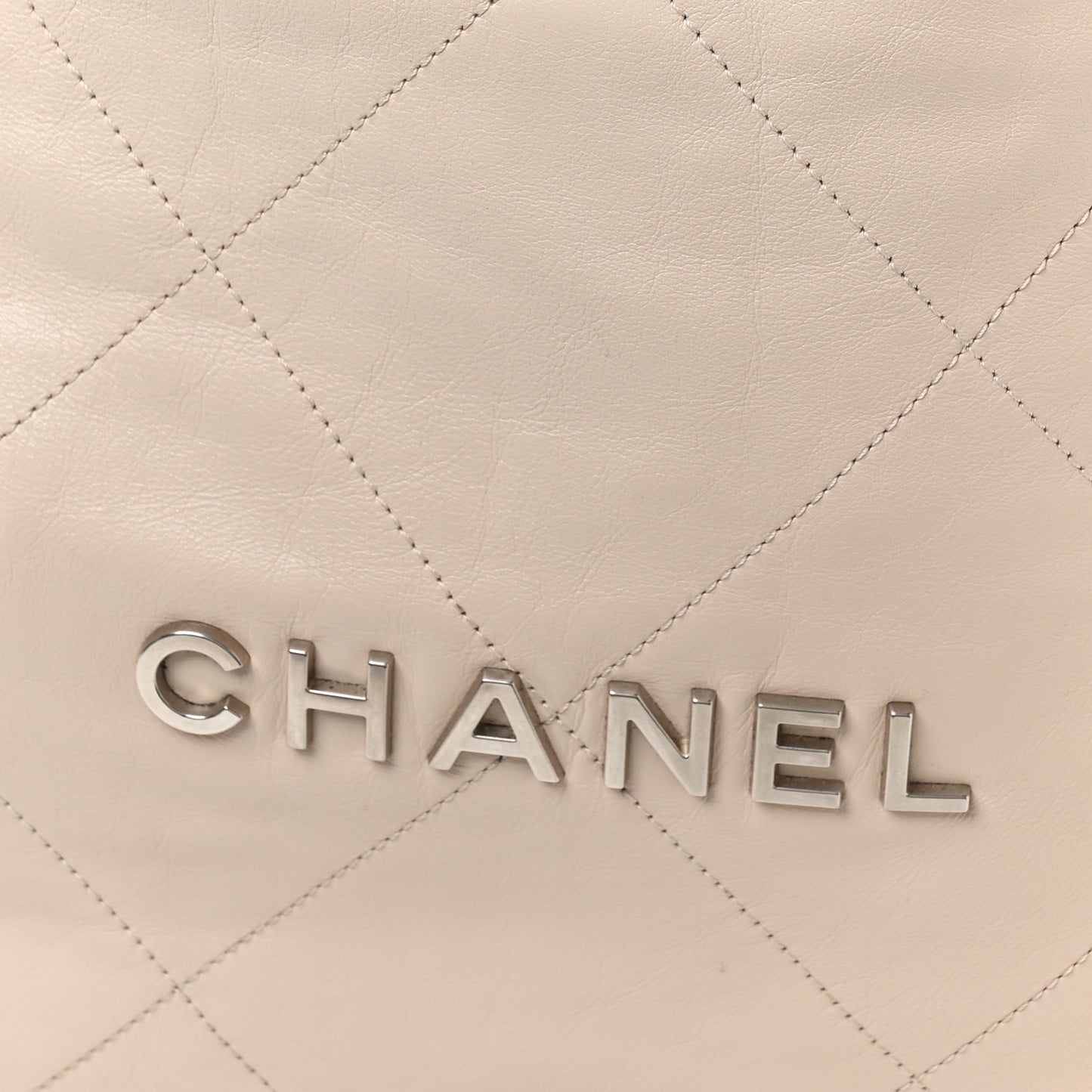 Shiny Calfskin Quilted Small Chanel 22 Ecru