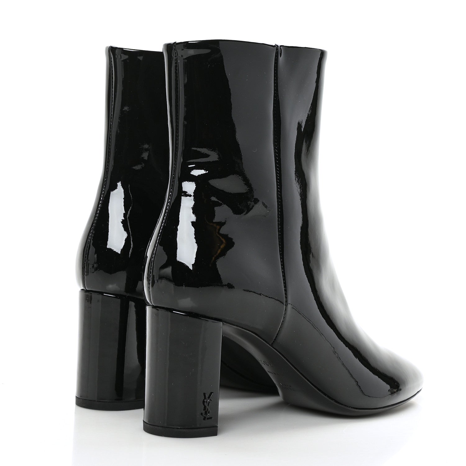 Saint Laurent Patent Loulou Ankle Zip Boot 38.5 Black 4 of 9