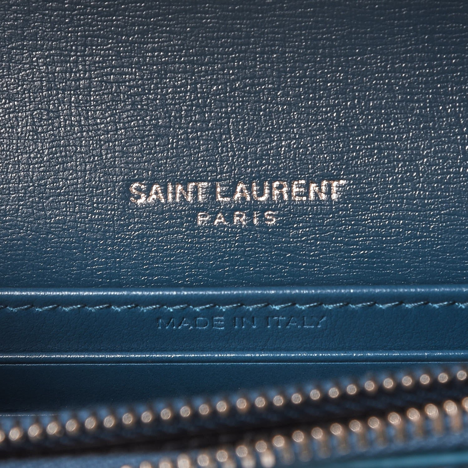 Saint Laurent Calfskin Monogram Sunset Chain Wallet Peacock 7 of 10