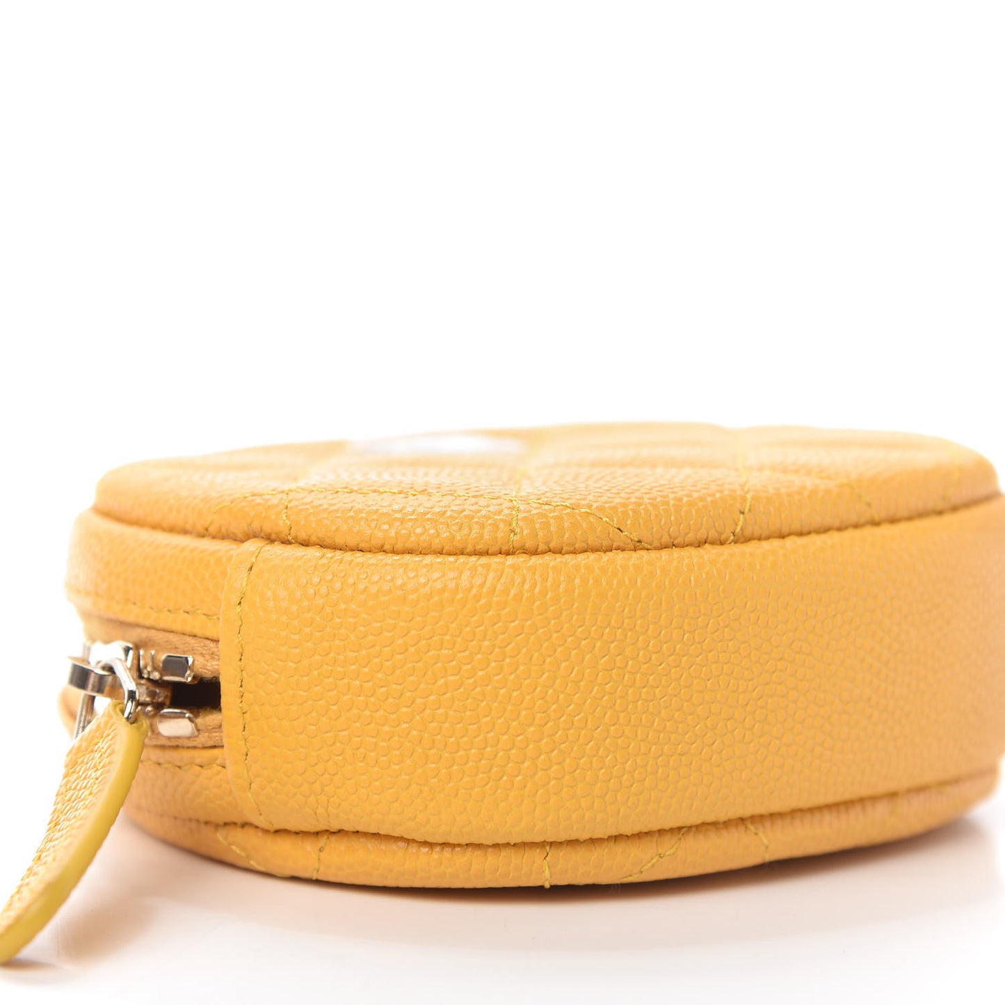 Caviar Quilted Zip Around Classic Coin Purse Yellow