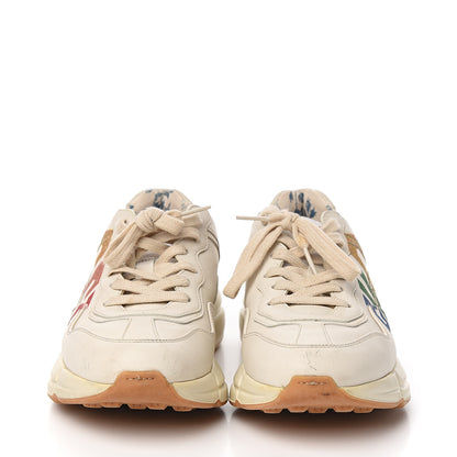Gucci Calfskin Glitter Game Logo Womens Rhyton Sneakers 37 Mystic White 2 of 11