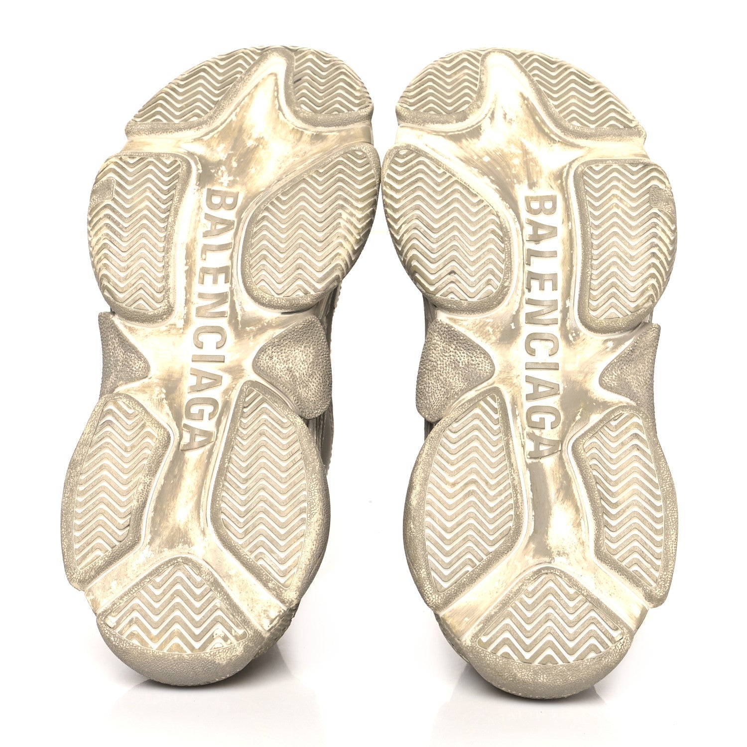 Balenciaga Fabric Mesh Distressed Womens Triple S Sneakers 38 Beige 5 of 7