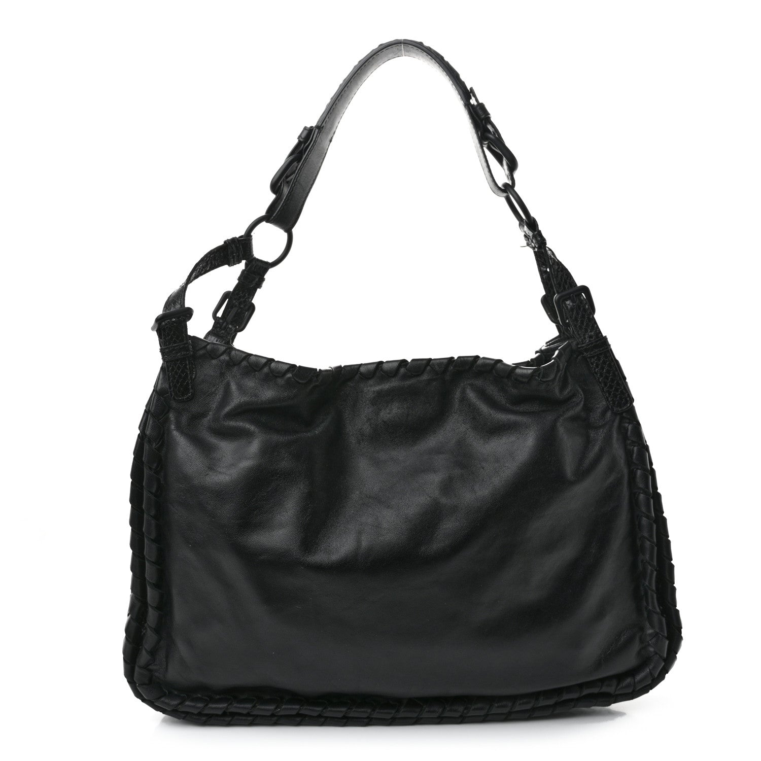 Bottega Veneta Nappa Intrecciato Snakeskin Hobo Black 1 of 10