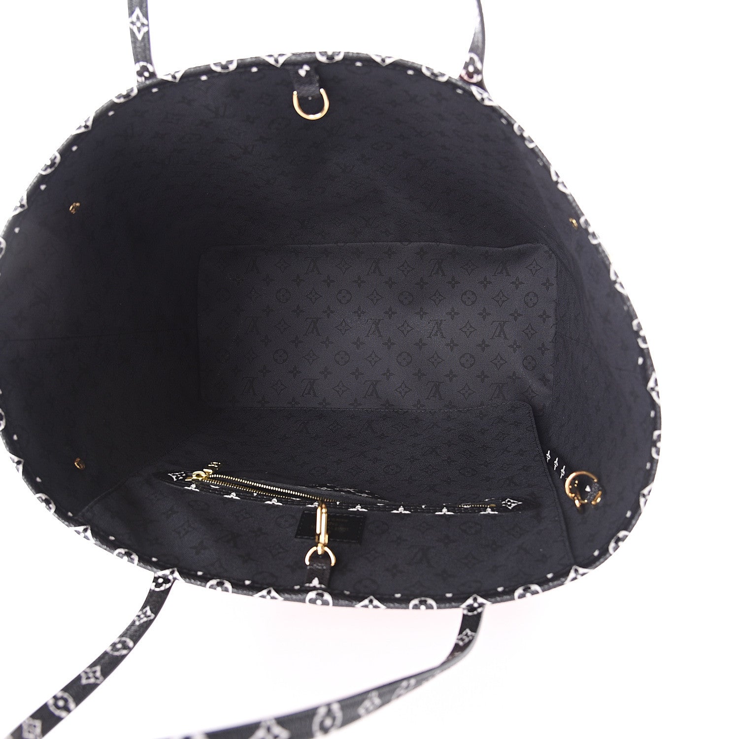 Louis Vuitton Monogram Giant Crafty Neverfull MM Creme Rouge Black 4 of 8