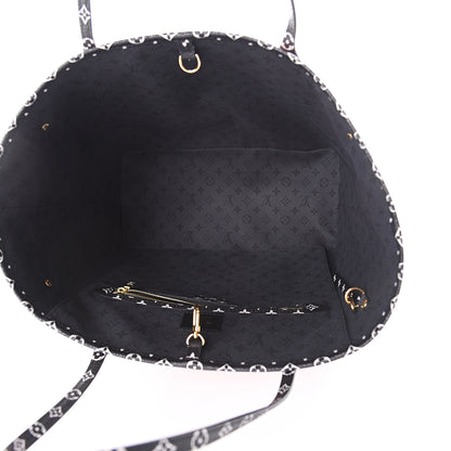 Louis Vuitton Monogram Giant Crafty Neverfull MM Creme Rouge Black 4 of 8