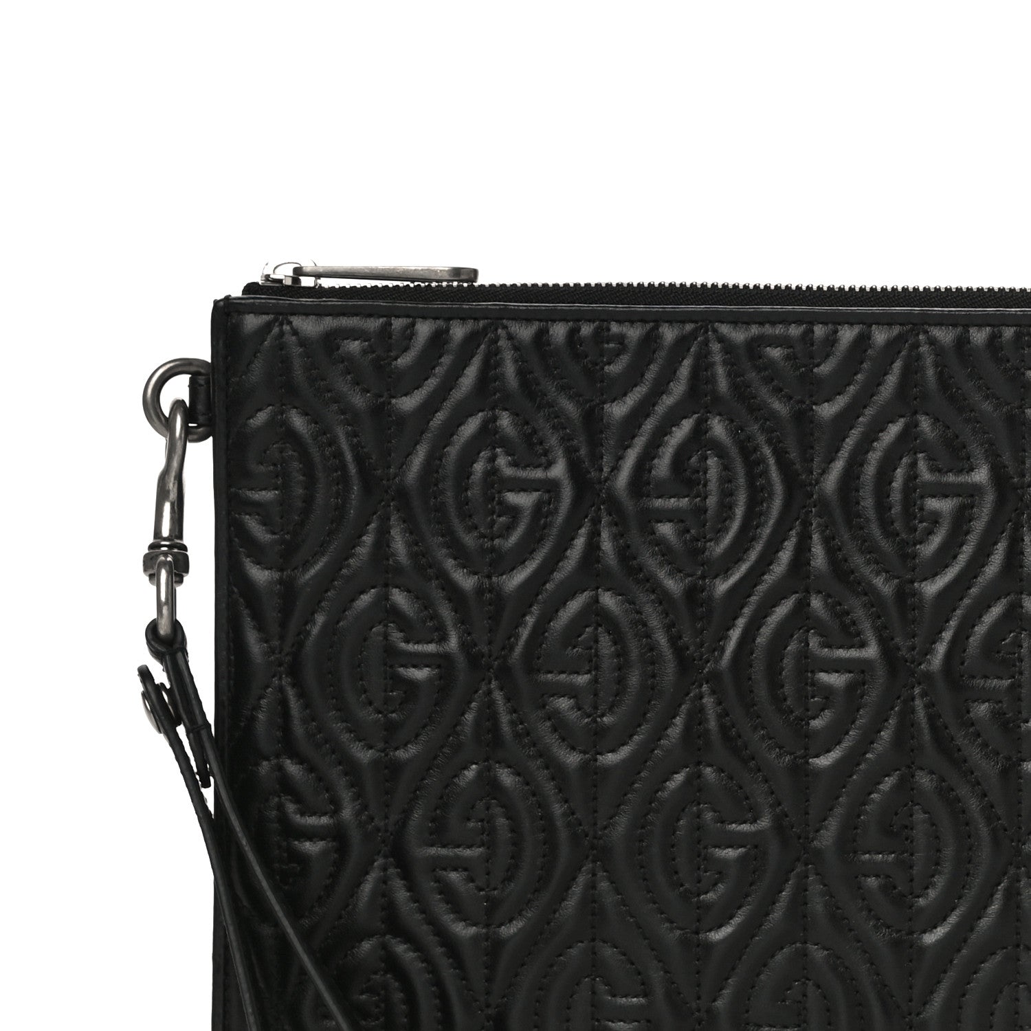 Gucci Calfskin G Rhombus Quilted Documents Holder Black 7 of 9