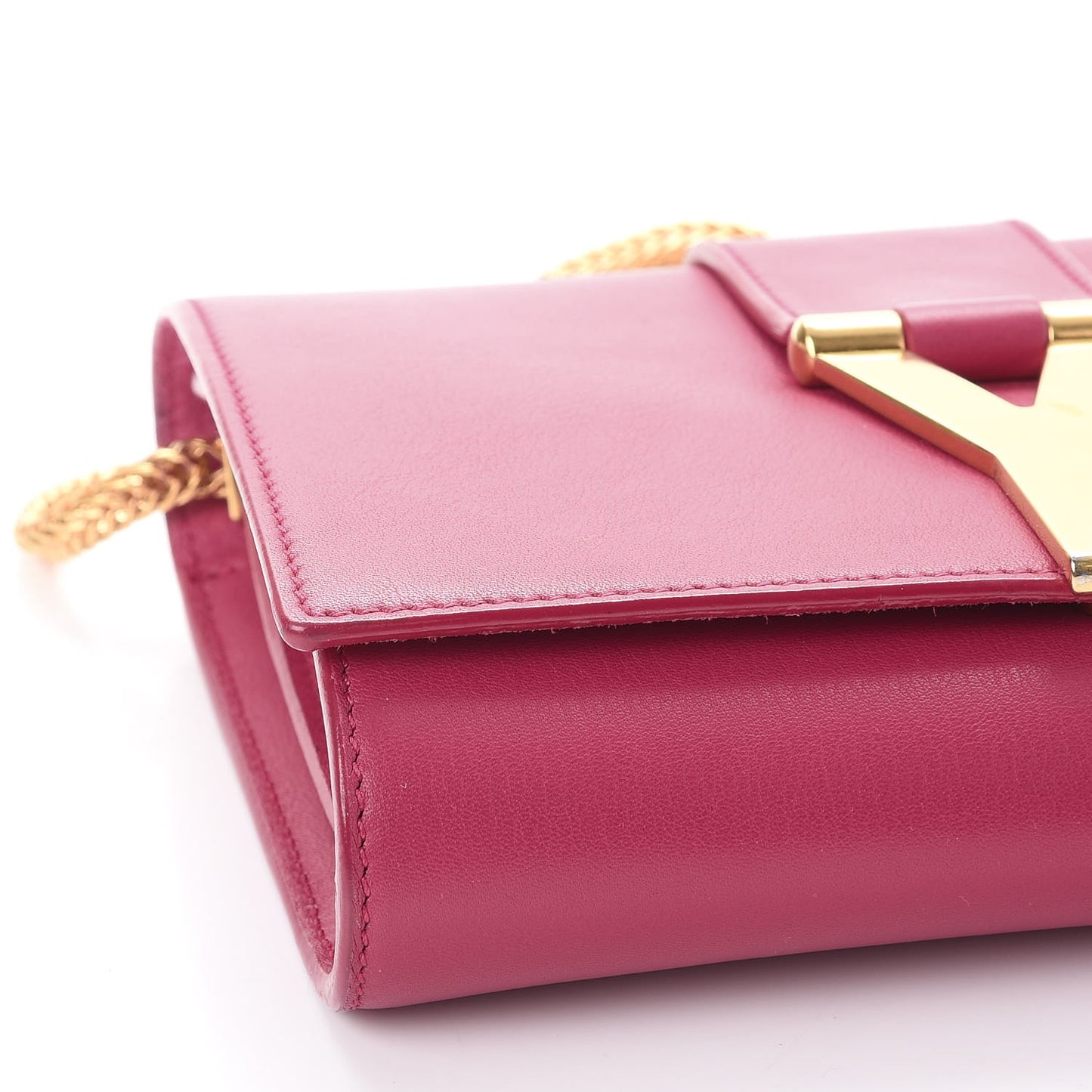 Calfskin Small Classic Y Satchel Fuchsia