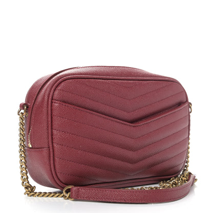 Saint Laurent Grain De Poudre Matelasse Monogram Mini Lou Camera Bag Opyum Red 2 of 4