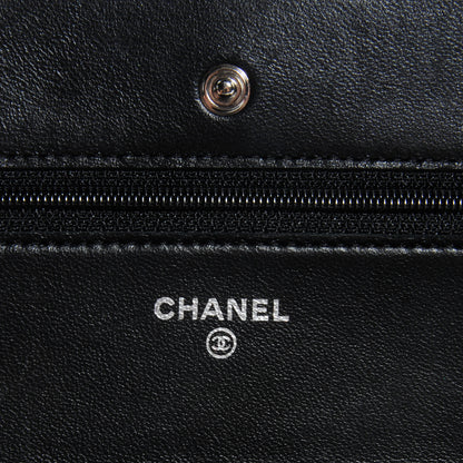 Chanel Lambskin Quilted Wallet On Chain WOC Black 7 of 10