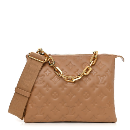 Louis Vuitton Lambskin Embossed Monogram Coussin PM Camel 1 of 11