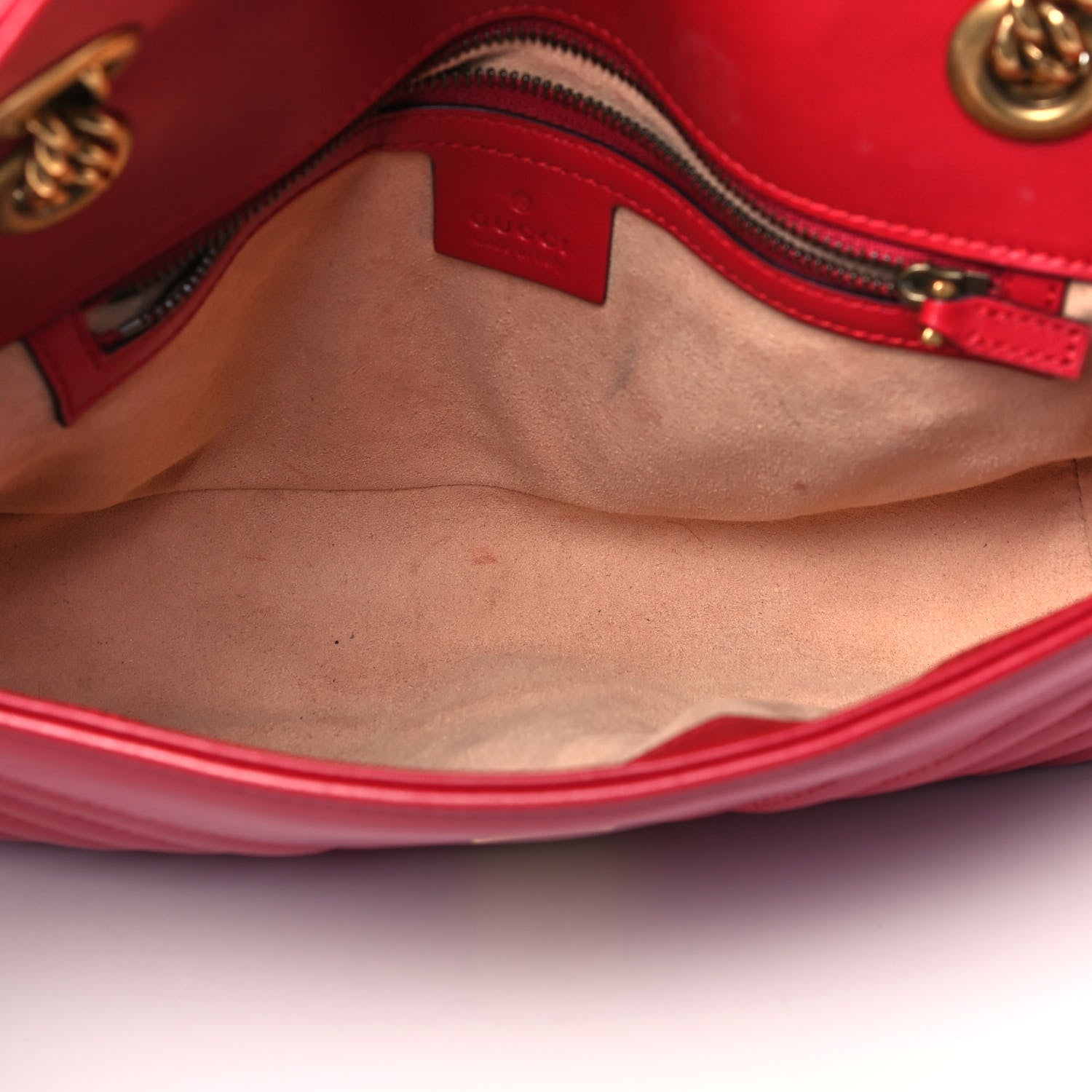 Gucci Calfskin Matelasse Small GG Marmont Shoulder Bag Hibiscus Red 5 of 9