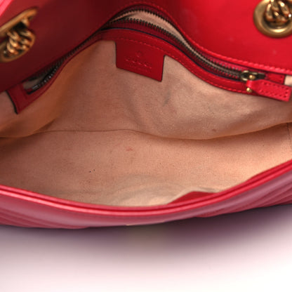 Gucci Calfskin Matelasse Small GG Marmont Shoulder Bag Hibiscus Red 5 of 9