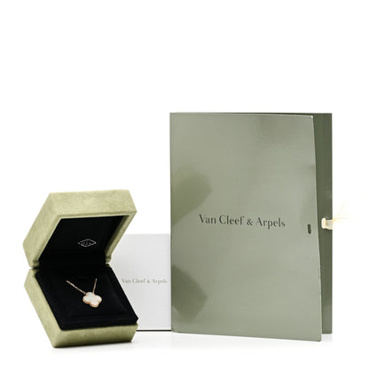 Van Cleef & Arpels 18K Yellow Gold Mother of Pearl Vintage Alhambra Pendant Necklace 5 of 5