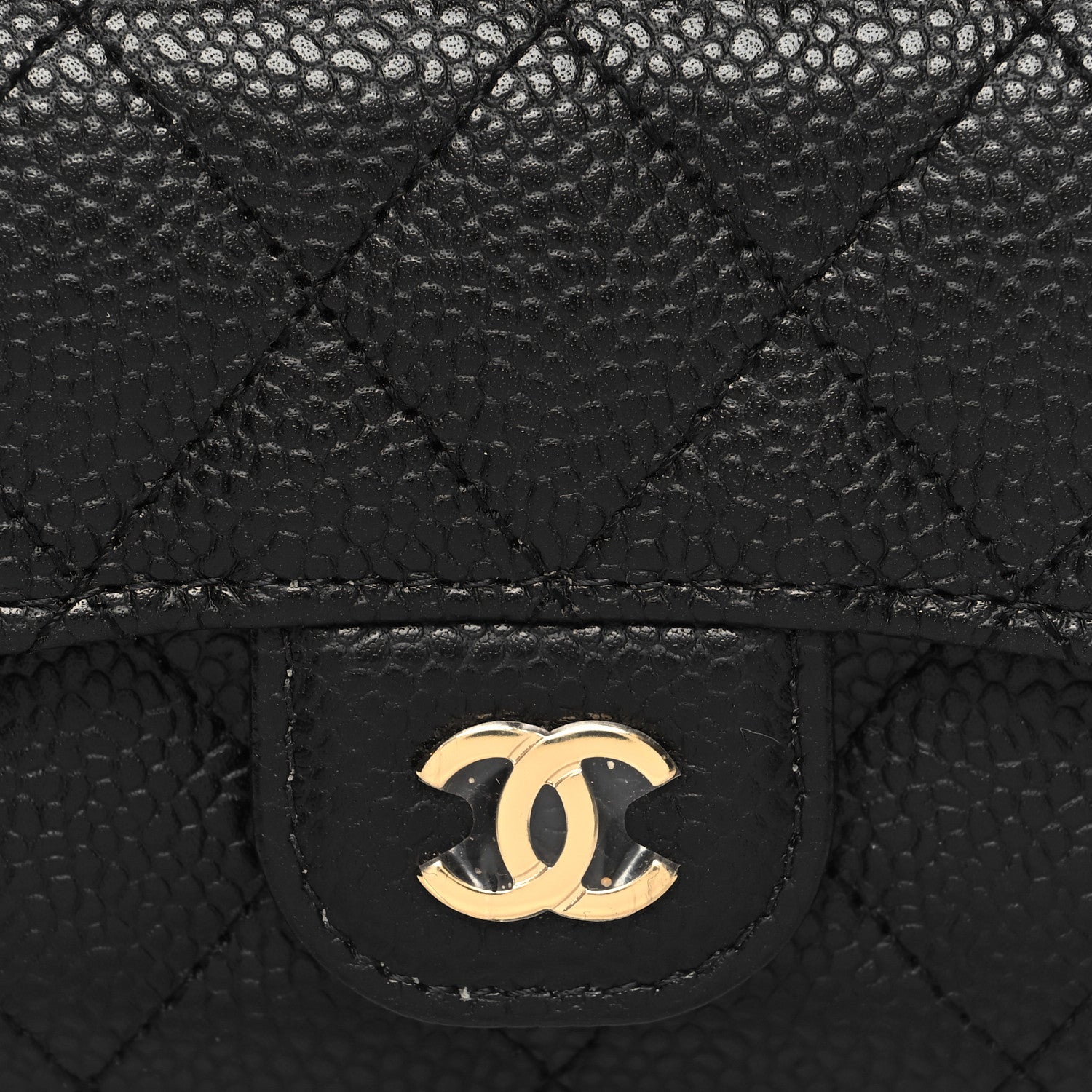 Chanel Caviar Quilted Flap Card Holder Wallet Black 9 of 10