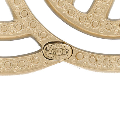Chanel Crystal CC Brooch Light Gold 4 of 4
