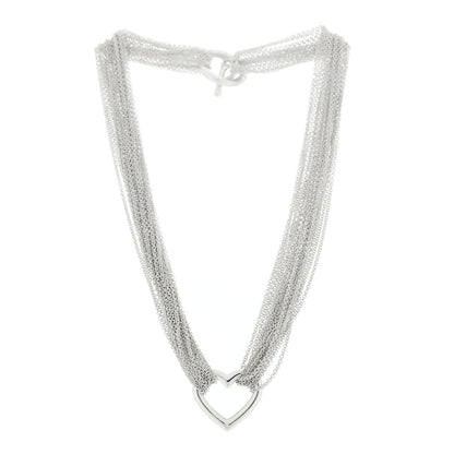 Tiffany Sterling Silver Heart Multi Chain Toggle Necklace 3 of 4