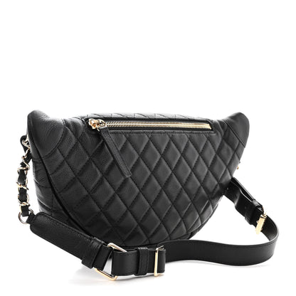 Chanel Calfskin Quilted Banane Waist Bag Fanny Pack Black 3 of 10