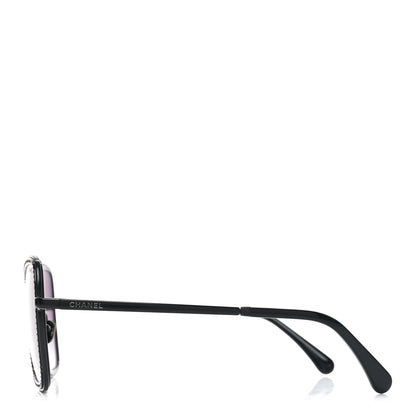 Chanel Square Frame Sequin Sunglasses 4277-B Black 3 of 7