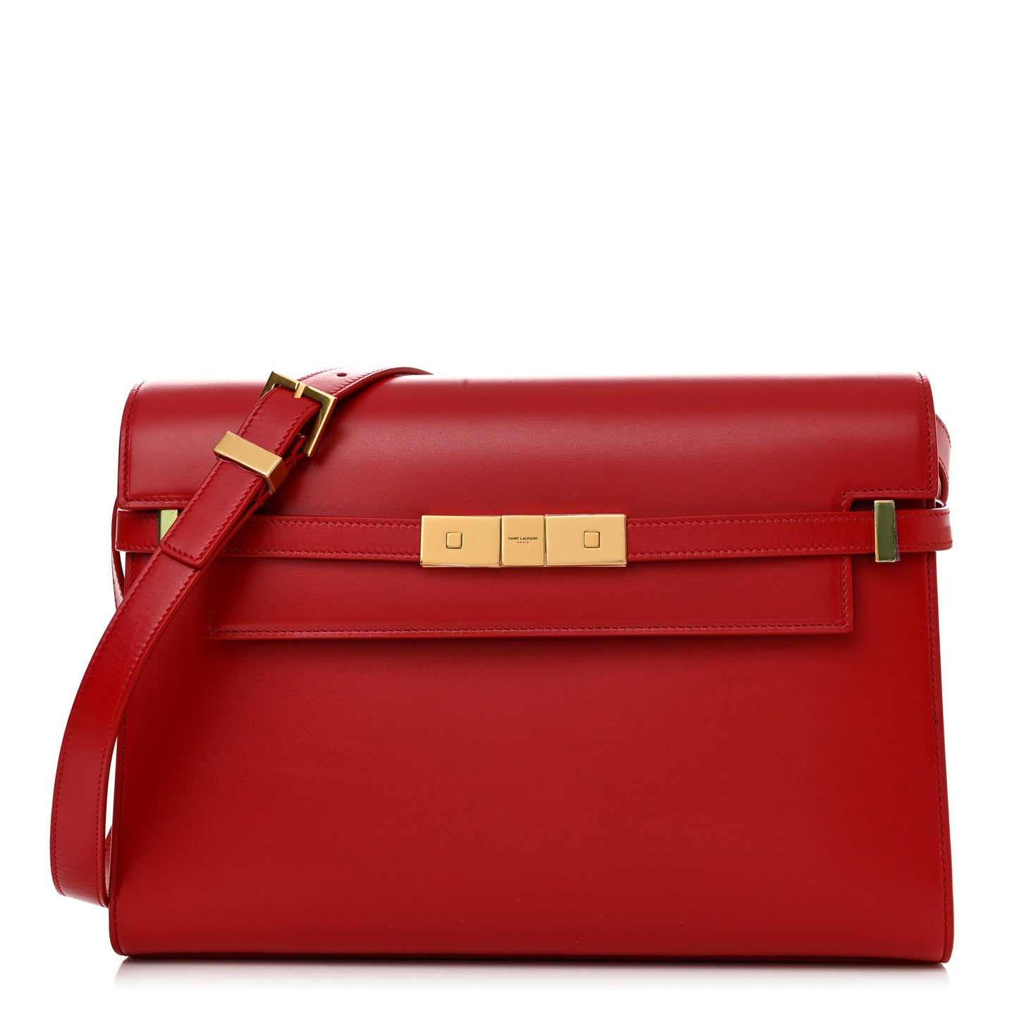 Smooth Calfskin Manhattan Shoulder Bag Rouge Eros