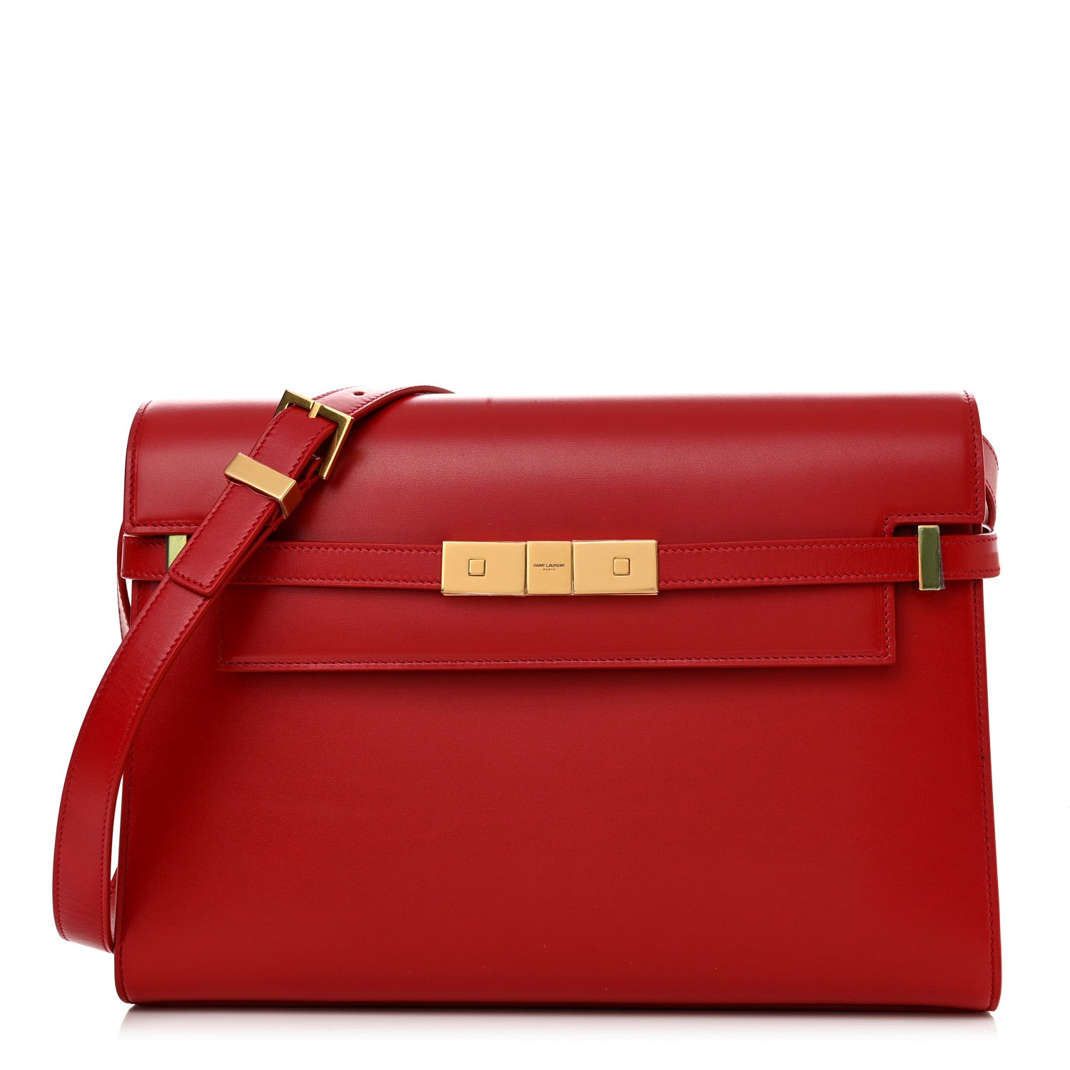 Saint Laurent Smooth Calfskin Manhattan Shoulder Bag Rouge Eros 1 of 10