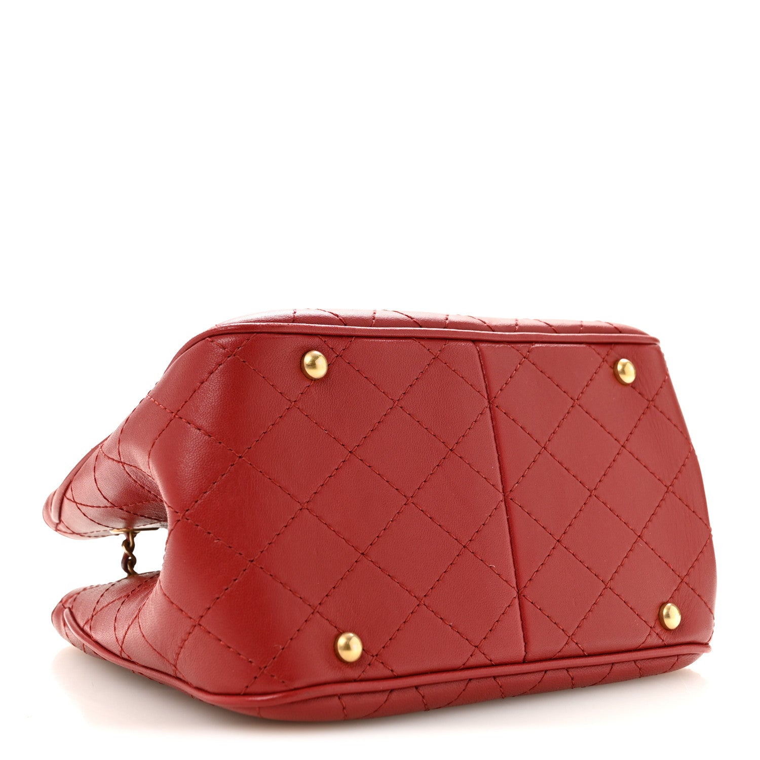 Chanel Calfskin Stitched Small Egyptian Amulet Drawstring Bag Red 4 of 13