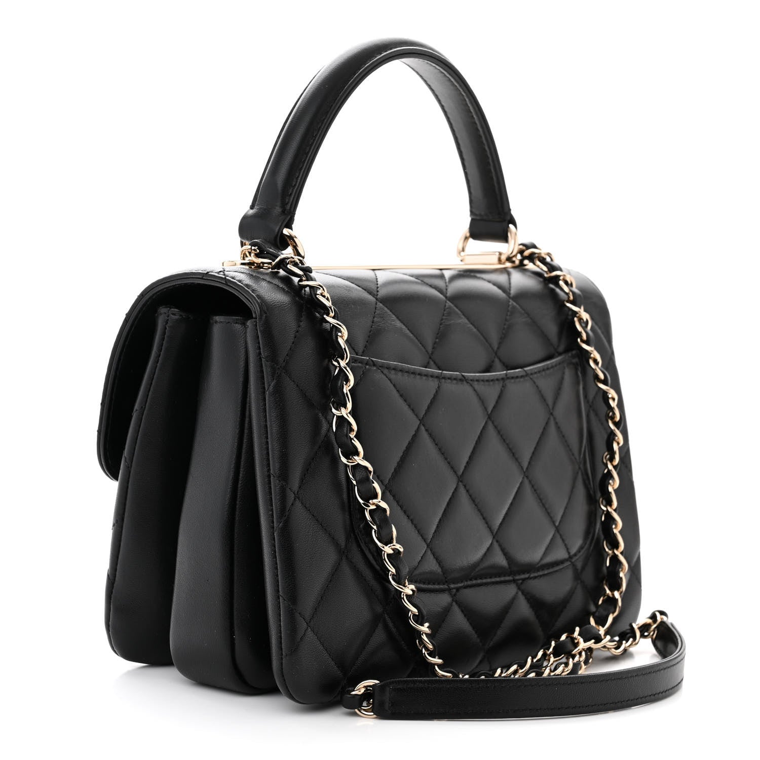 Chanel Lambskin Quilted Small Trendy CC Dual Handle Flap Bag Black 3 of 11
