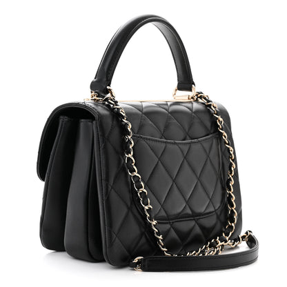 Chanel Lambskin Quilted Small Trendy CC Dual Handle Flap Bag Black 3 of 11