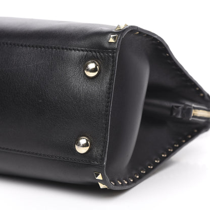 Valentino Garavani Vitello Rockstud Dome Shopper Black 8 of 16