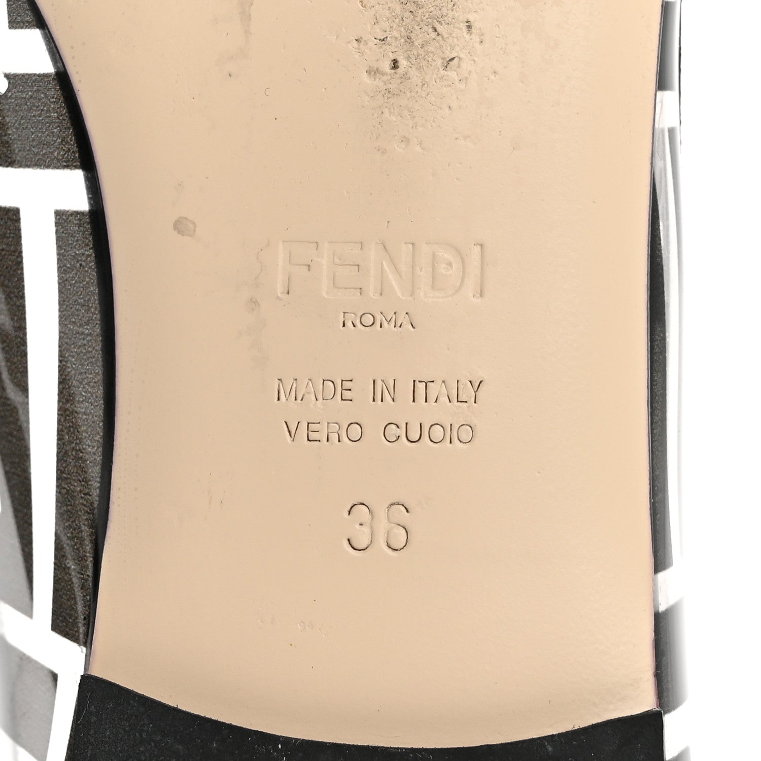 Fendi PVC Calfskin FF Colibri Ballerina Flats 36 Black 7 of 15