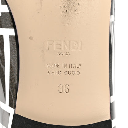 Fendi PVC Calfskin FF Colibri Ballerina Flats 36 Black 7 of 15