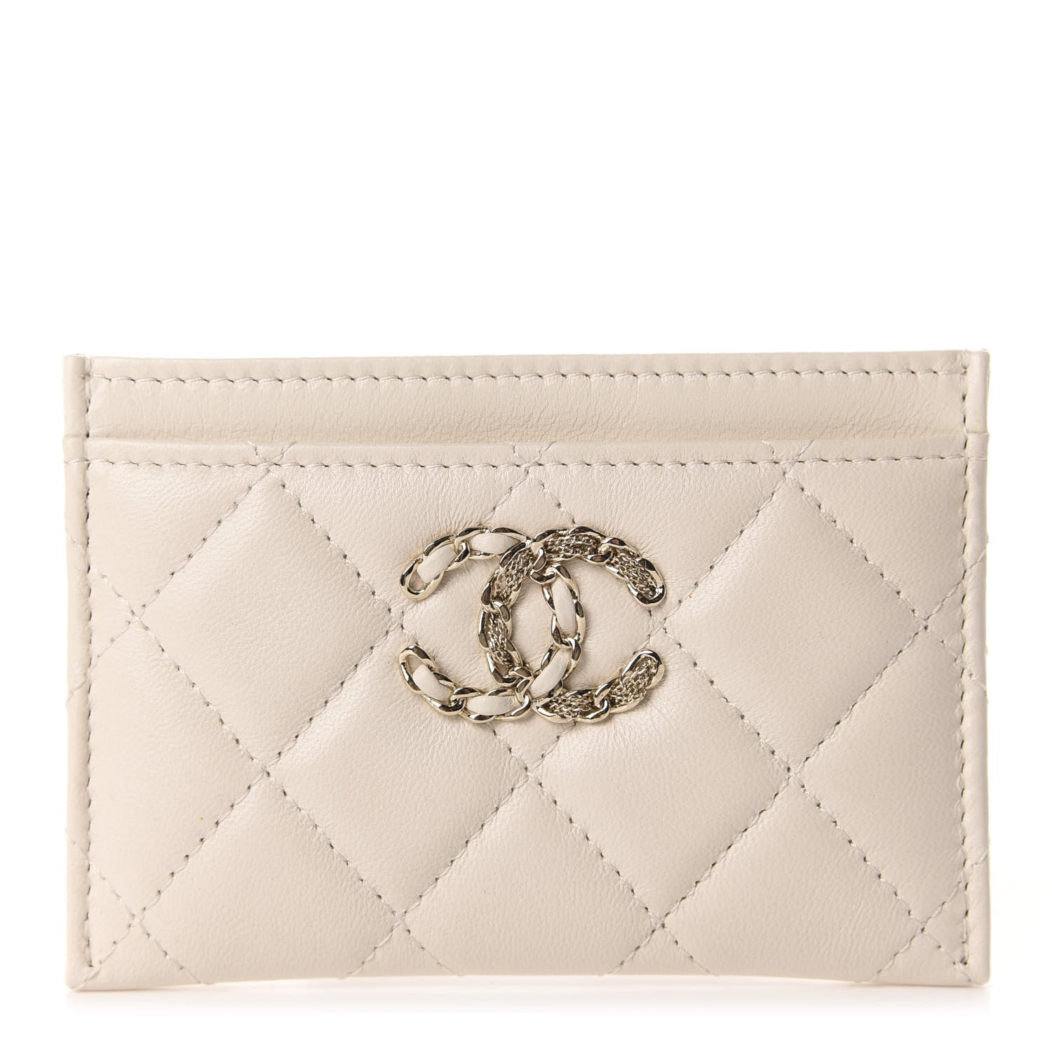 Chanel Goatskin Quilted French New Wave Card Holder Ivory 1 of 9