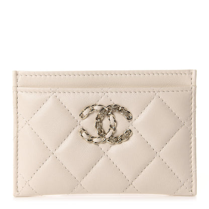 Chanel Goatskin Quilted French New Wave Card Holder Ivory 1 of 9