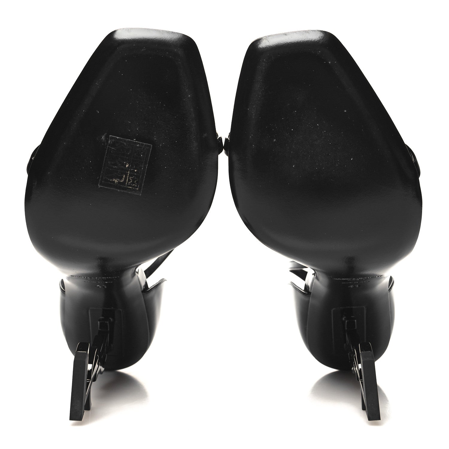 Saint Laurent Patent Calfskin Opyum 110 Sandals 41 Black 5 of 9