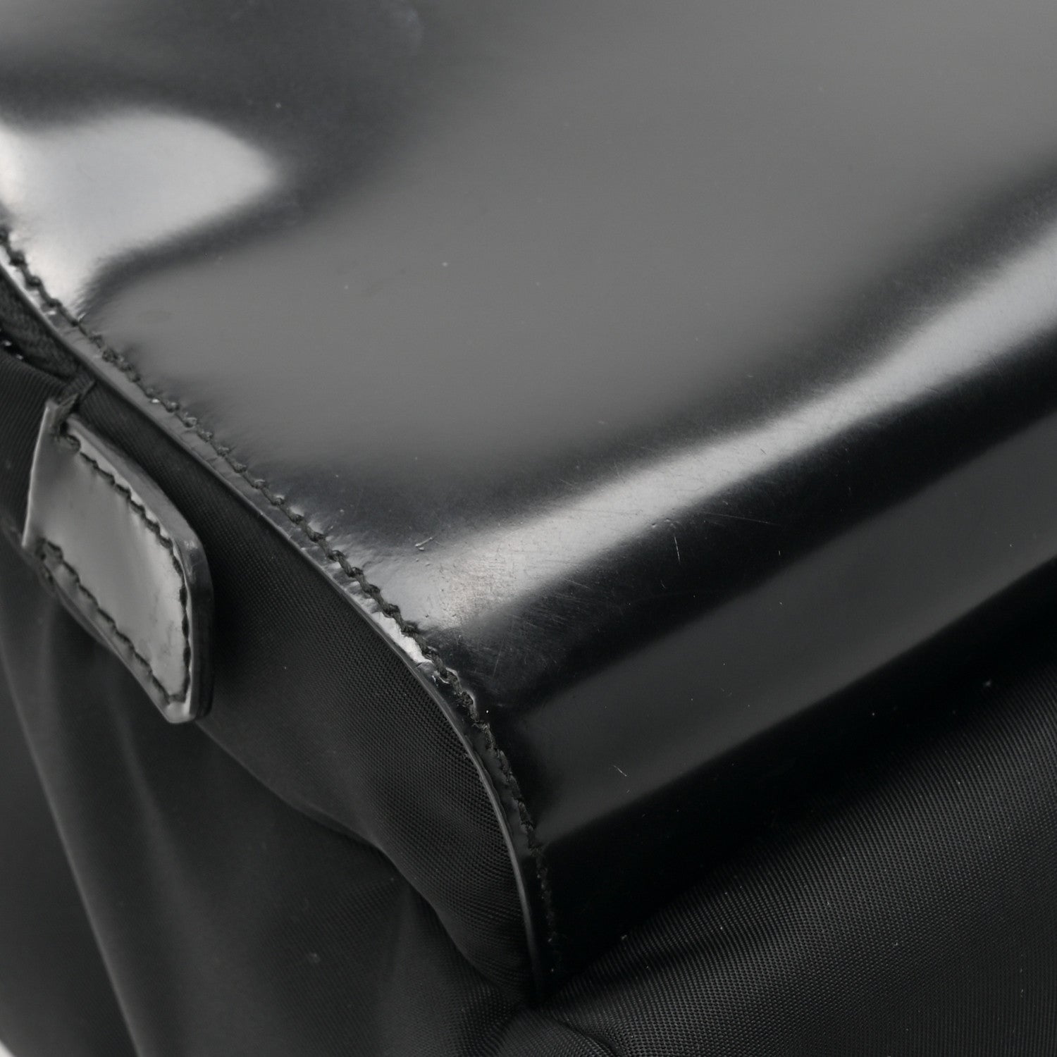 Prada Nylon Brushed Calfskin Mini Backpack Black 10 of 13