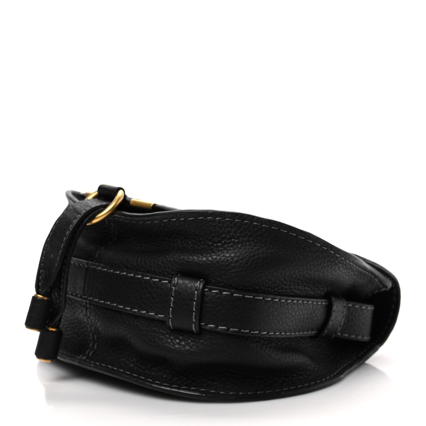 Calfskin Mini Marcie Round Crossbody Bag Black