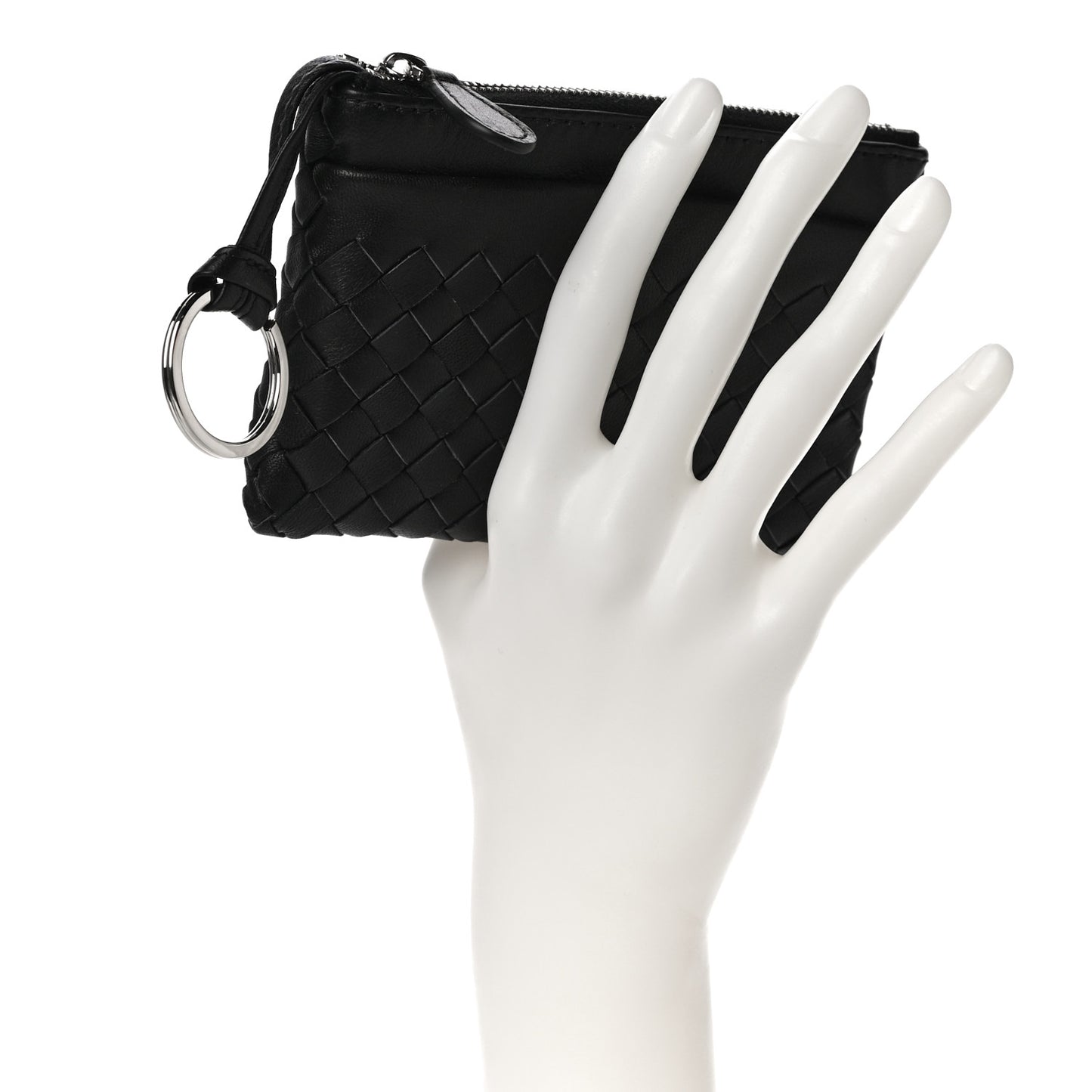 Nappa Intrecciato Key Holder Black