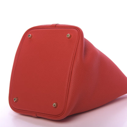 Hermes Taurillon Clemence Picotin Lock 22 MM Rouge Tomate 9 of 9