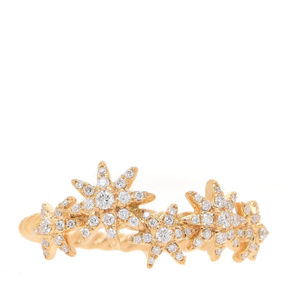 David Yurman 18K Yellow Gold Diamond Starburst Cluster Band Ring 55 7.25 1 of 3