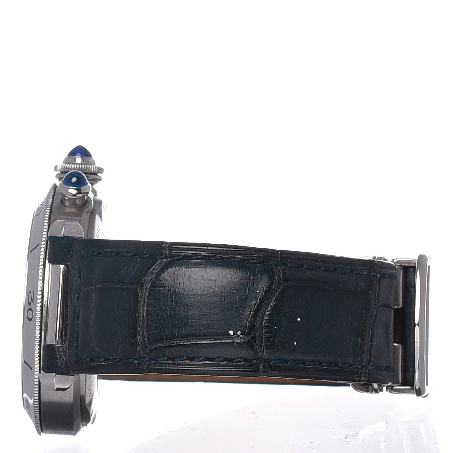Cartier Stainless Steel Alligator 38mm Pasha C Chronograph Automatic Watch Blue 3 of 10