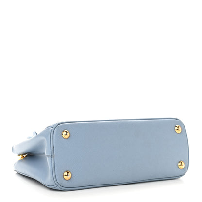Prada Saffiano Galleria Mini Double Zip Tote Aviazione 4 of 9