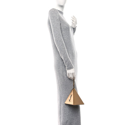 Saint Laurent Metallic Lambskin Pyramid Clutch Brome 2 of 8