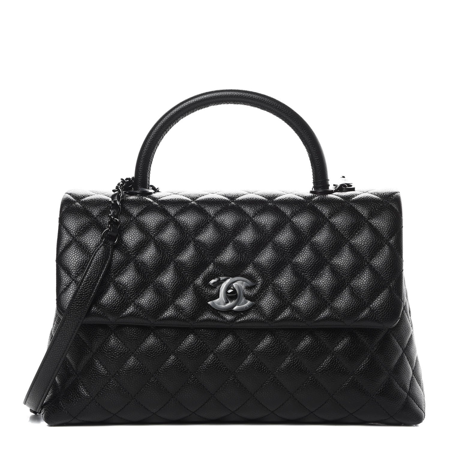 Chanel Caviar Quilted Medium Coco Handle Flap So Black 1 of 13
