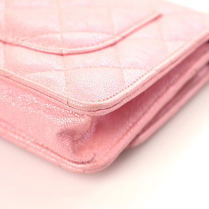 Chanel Iridescent Caviar Quilted Wallet on Chain WOC Rose Pink 12 of 16