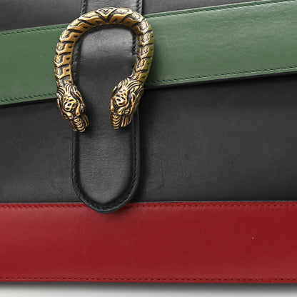Gucci Calfskin Bamboo Web Large Dionysus Top Handle Bag Black Bright Evergreen Hibiscus Red 14 of 14
