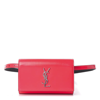 Saint Laurent Grain De Poudre Monogram Kate Belt Bag Neon Pink 1 of 10