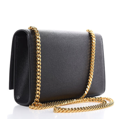 Saint Laurent Grain De Poudre Small Monogram Kate Satchel Black 3 of 9