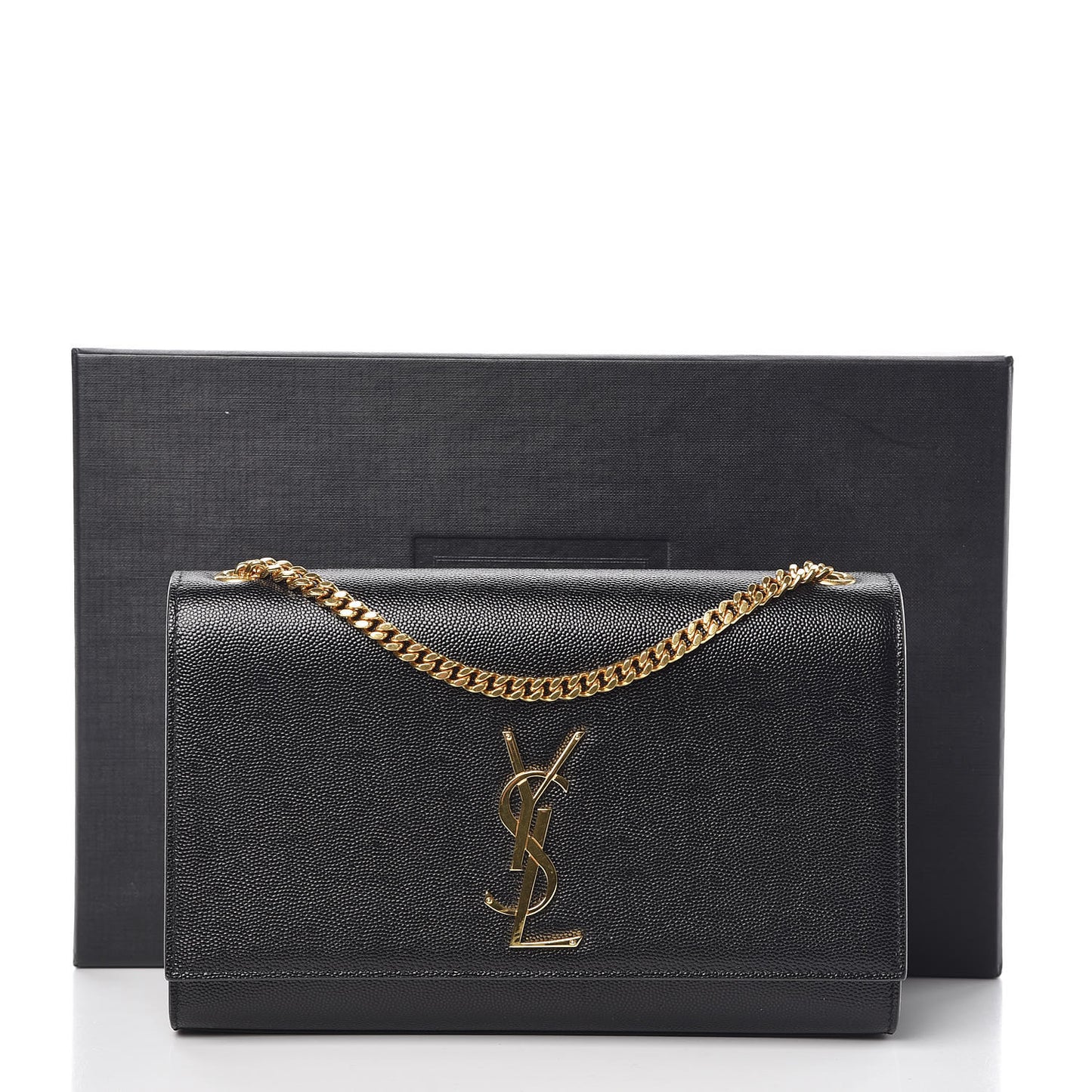 Grain De Poudre Medium Classic Monogram Kate Satchel Black